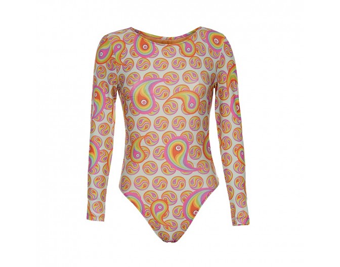 0016 cut-out surfsuit rainbow paisley